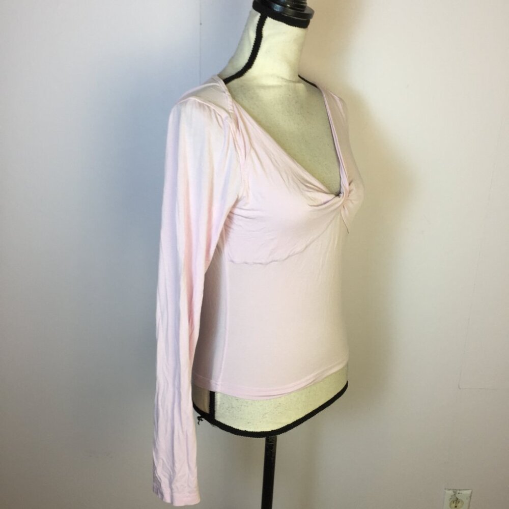 Lululemon Shirt Top Sz M Woman Pink Modal Silk Blend V-Neck Long Sleeve Athletic - Picture 2 of 14